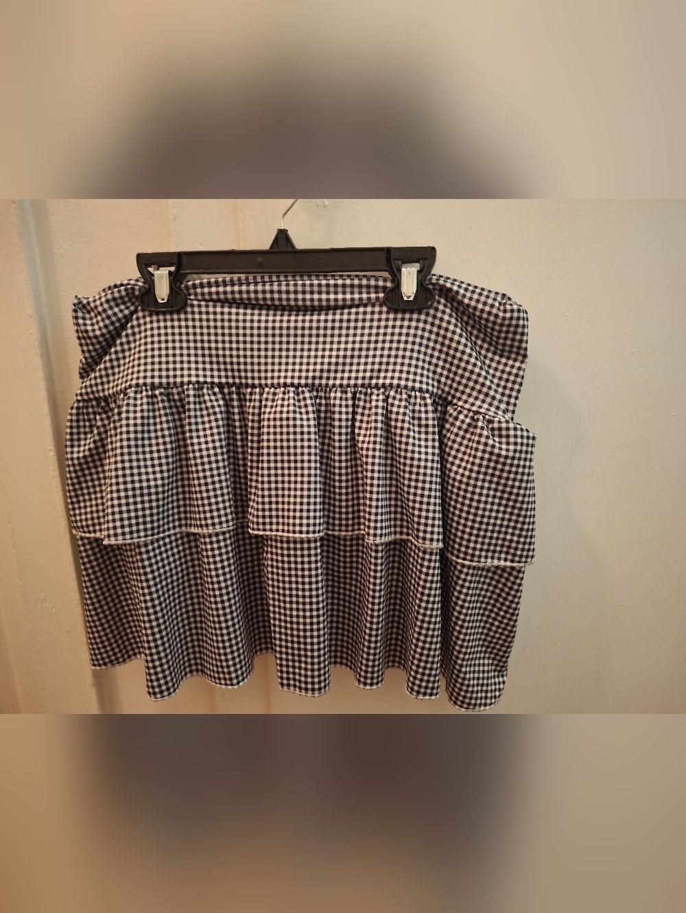 Gingham Tiered Ruffle Mini Skort
